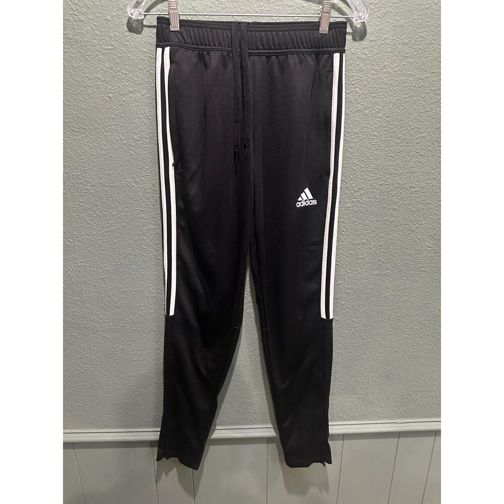 Women's Adidas Aeroready Joggers Sz Small Black White Stripes Training Pants